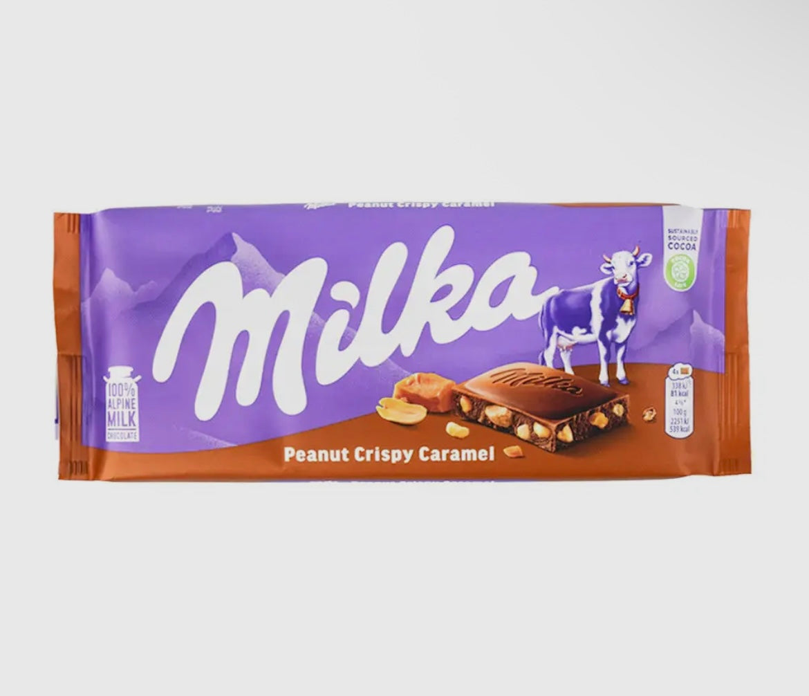 Milka Peanut Crispy Caramel Chocolate Bar