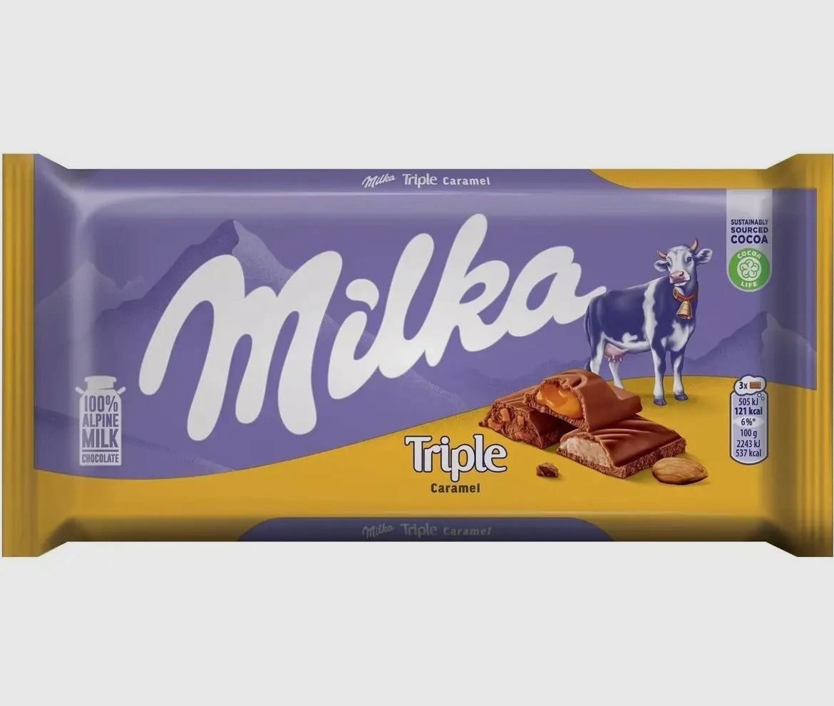 Milka Triple Caramel Milk Chocolate Bar