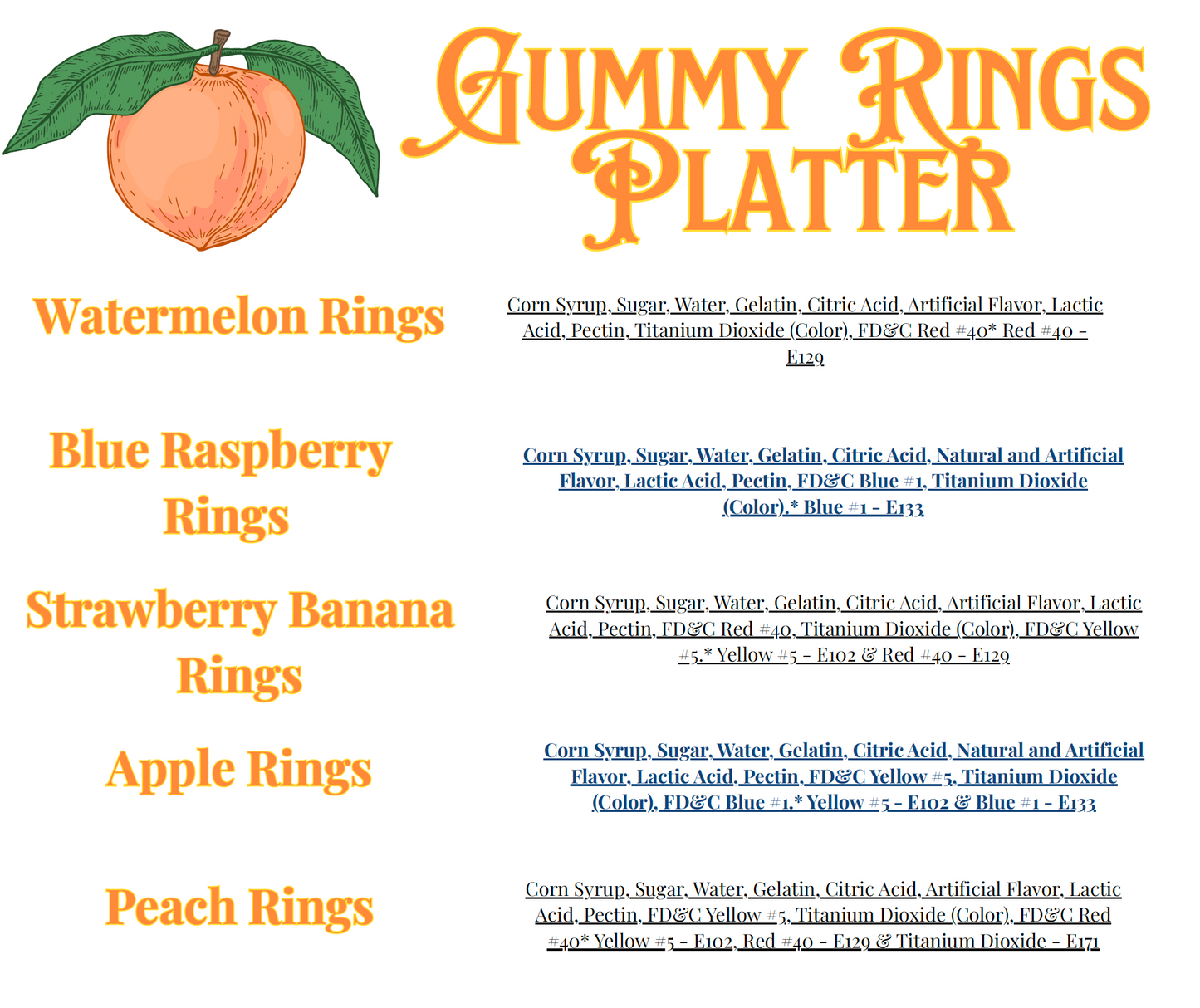 Candy Platter Gummy Rings