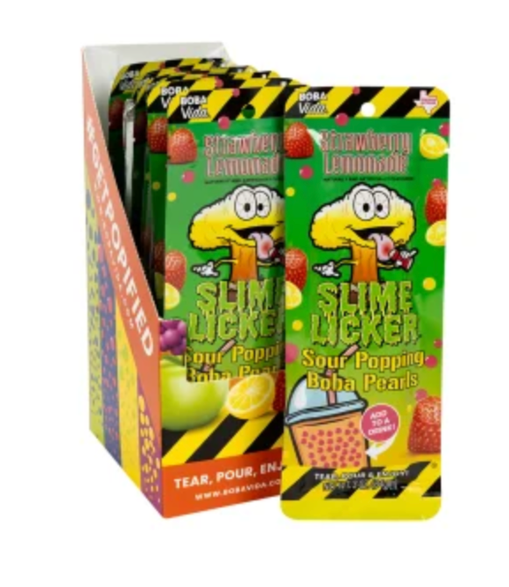 Slime Licker Sour Strawberry Lemonade Popping Boba Single