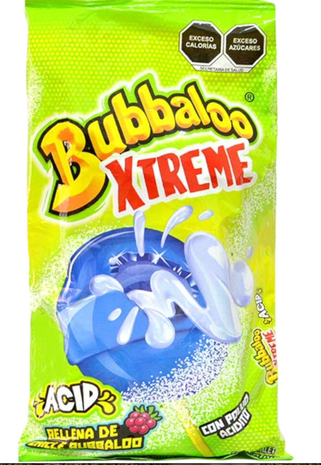 Bubbaloo Xtreme Acid Frambuesa Lollipop