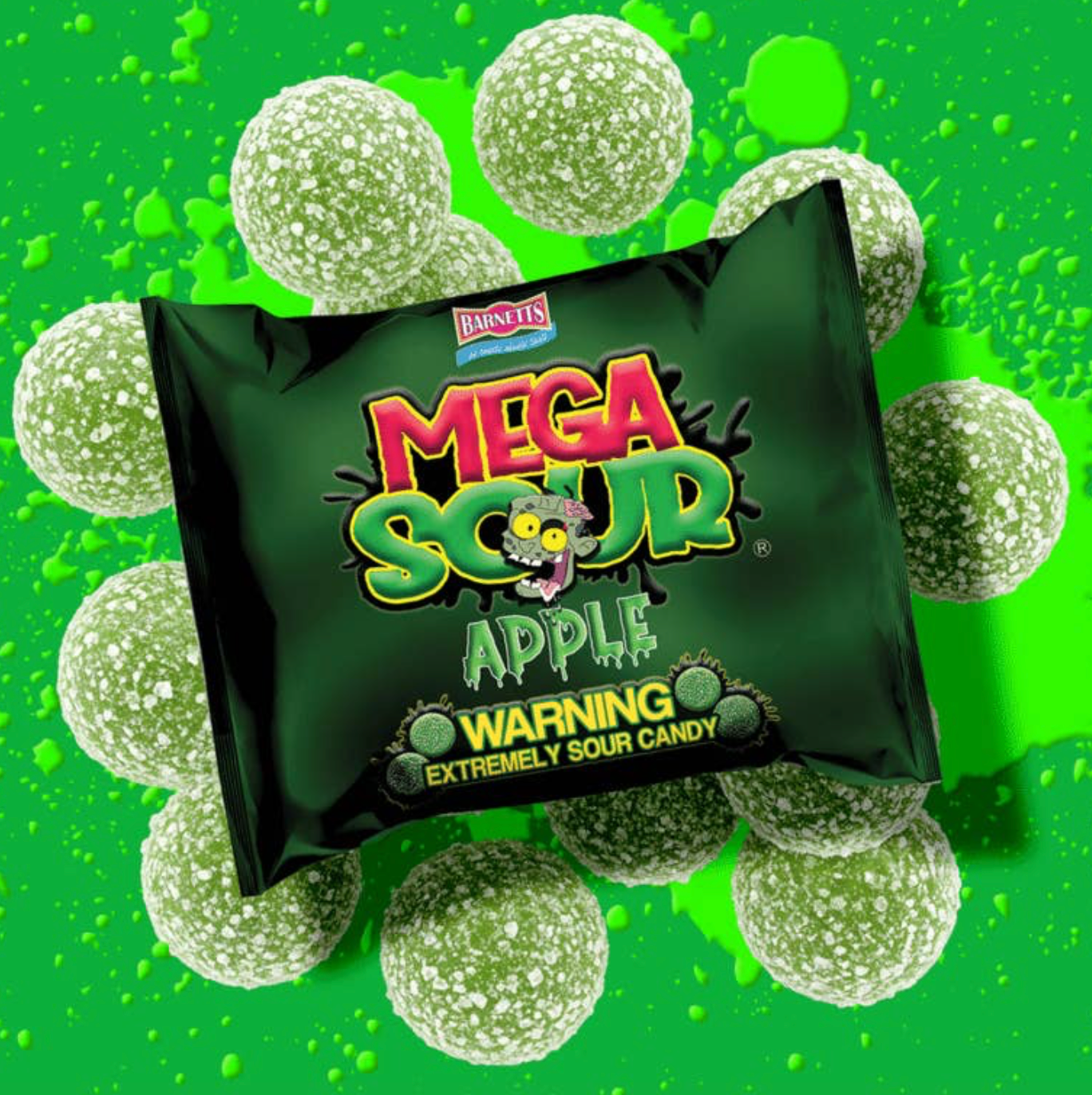 Barnetts Mega Sours Apple Single Bag