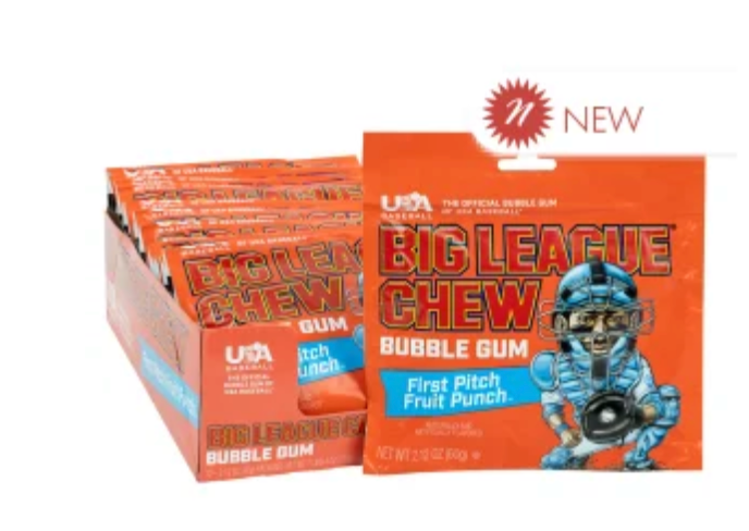 Big League Chew First Pitch Fruit Punch Single COMING SOON