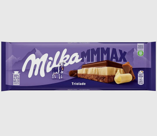 Milka MMMax Triolade (Dark, White, Milk) Chocolate Bar (XL)