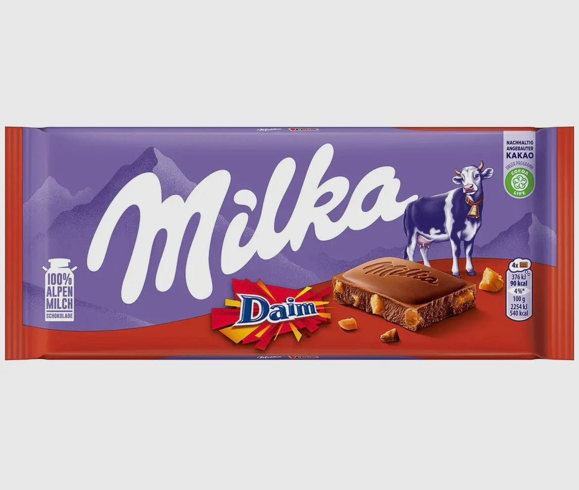 Milka Daim Chocolate Bar (Toffee Bits)