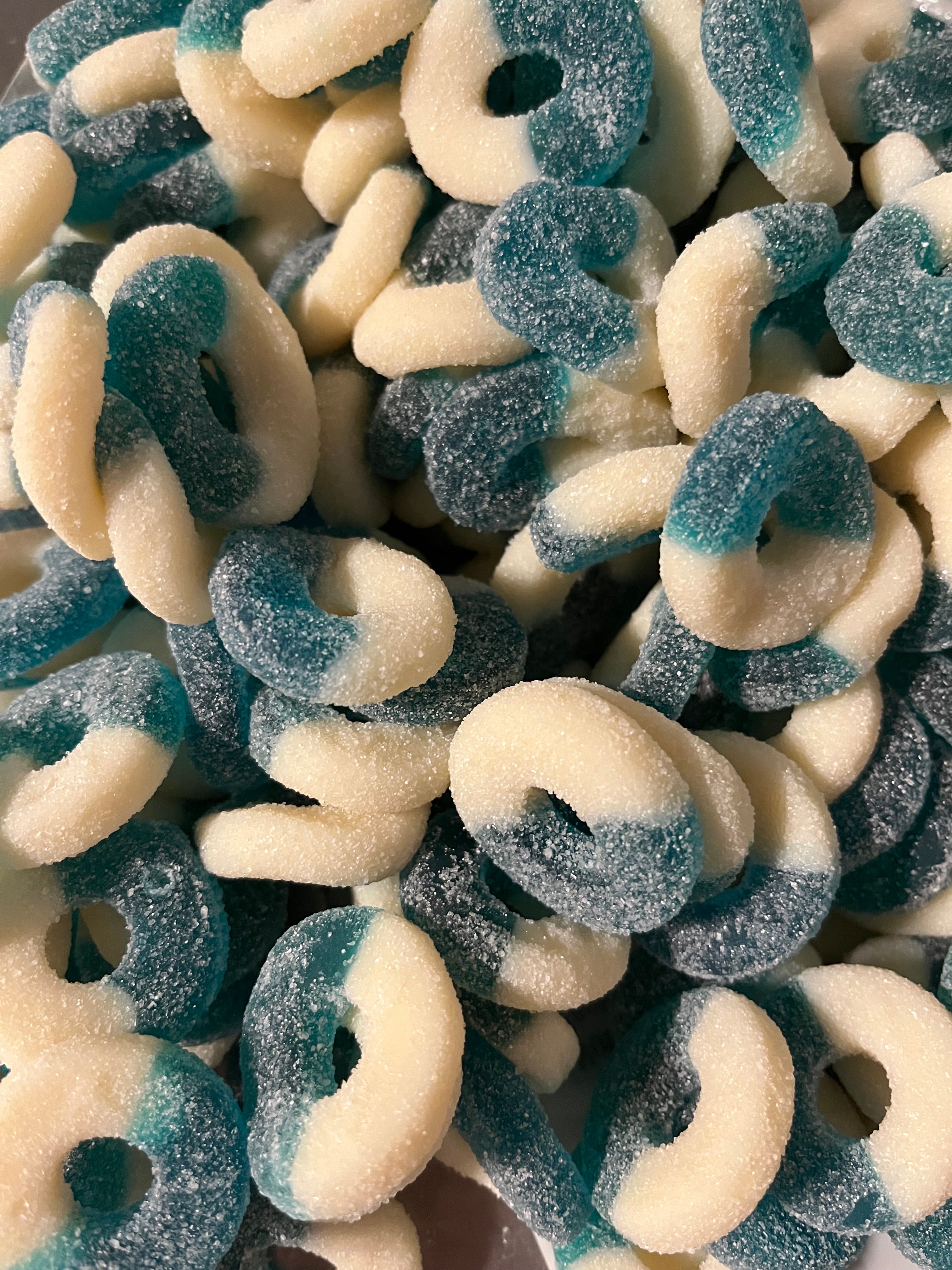 Gummy Blue Raspberry Rings – Carrolls Candies