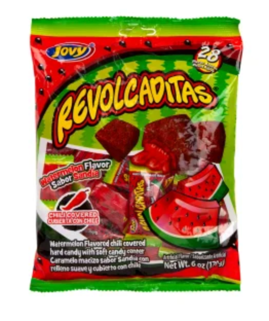 Jovy Peg Bags Watermelon Revolcaditas Hard Candy With Chili