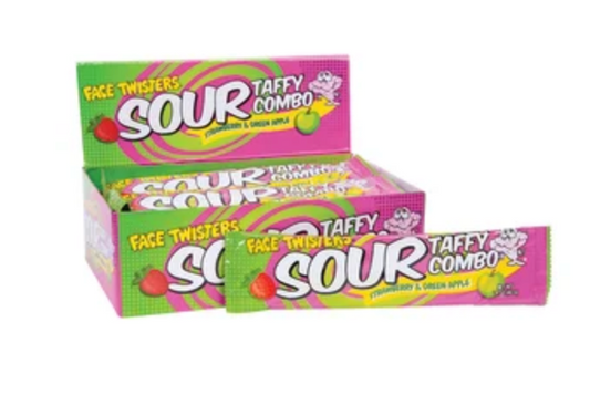 Face Twisters Sour Taffy Strawberry/Apple