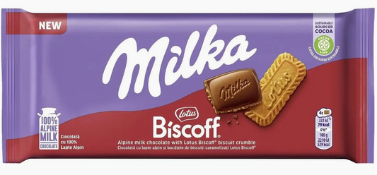Milka Biscoff Cookie Chocolate Bar