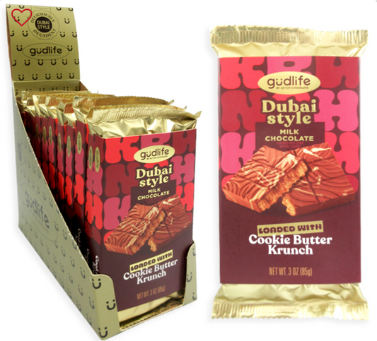 Gudlife Dubai Style Cookie Butter Milk Chocolate Bar