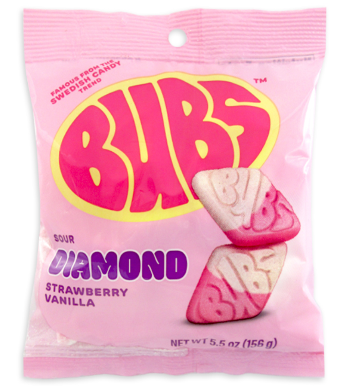 Bubs Sour Strawberry Vanilla Diamonds Single Peg Bag