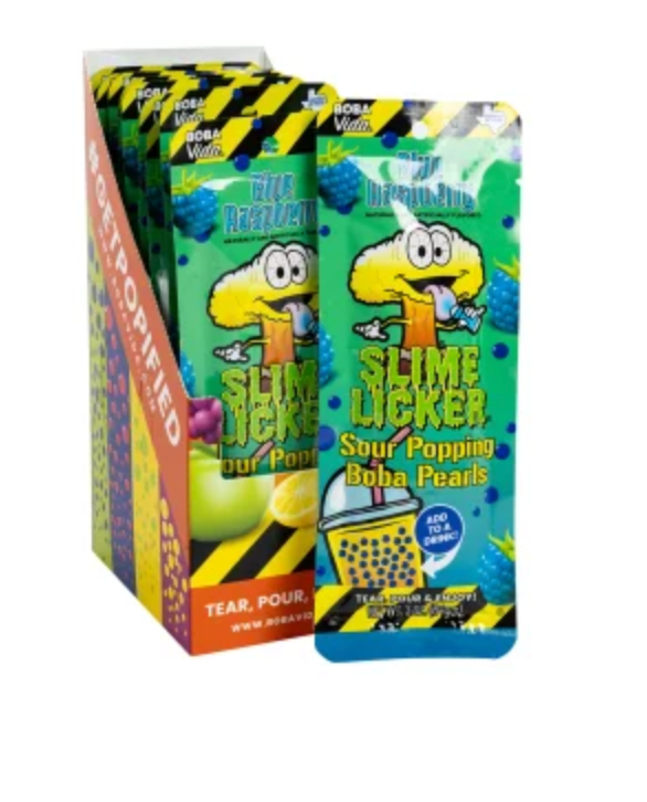 Slime Licker Sour Blue Raspberry Popping Boba Single