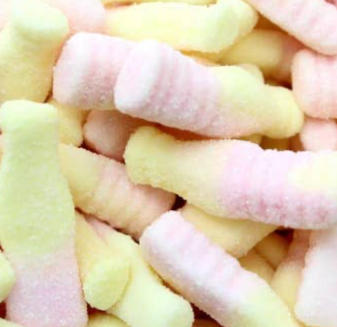 Swedish Strawberry Banana Fizzy Pop Bottles