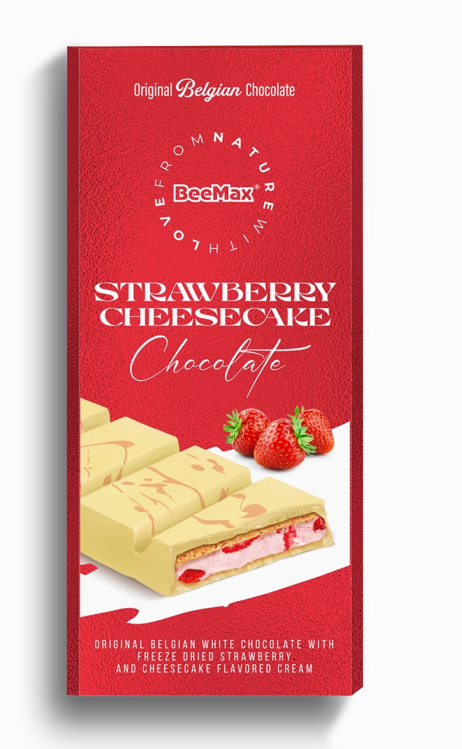 Beemax Strawberry Cheesecake Chocolate Bar Imported Single