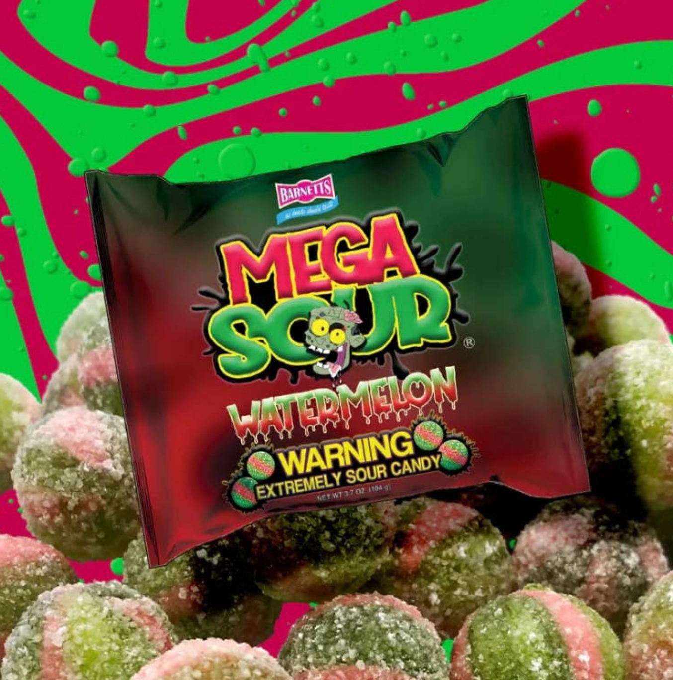 Barnetts Mega Sours Watermelon Single Bag