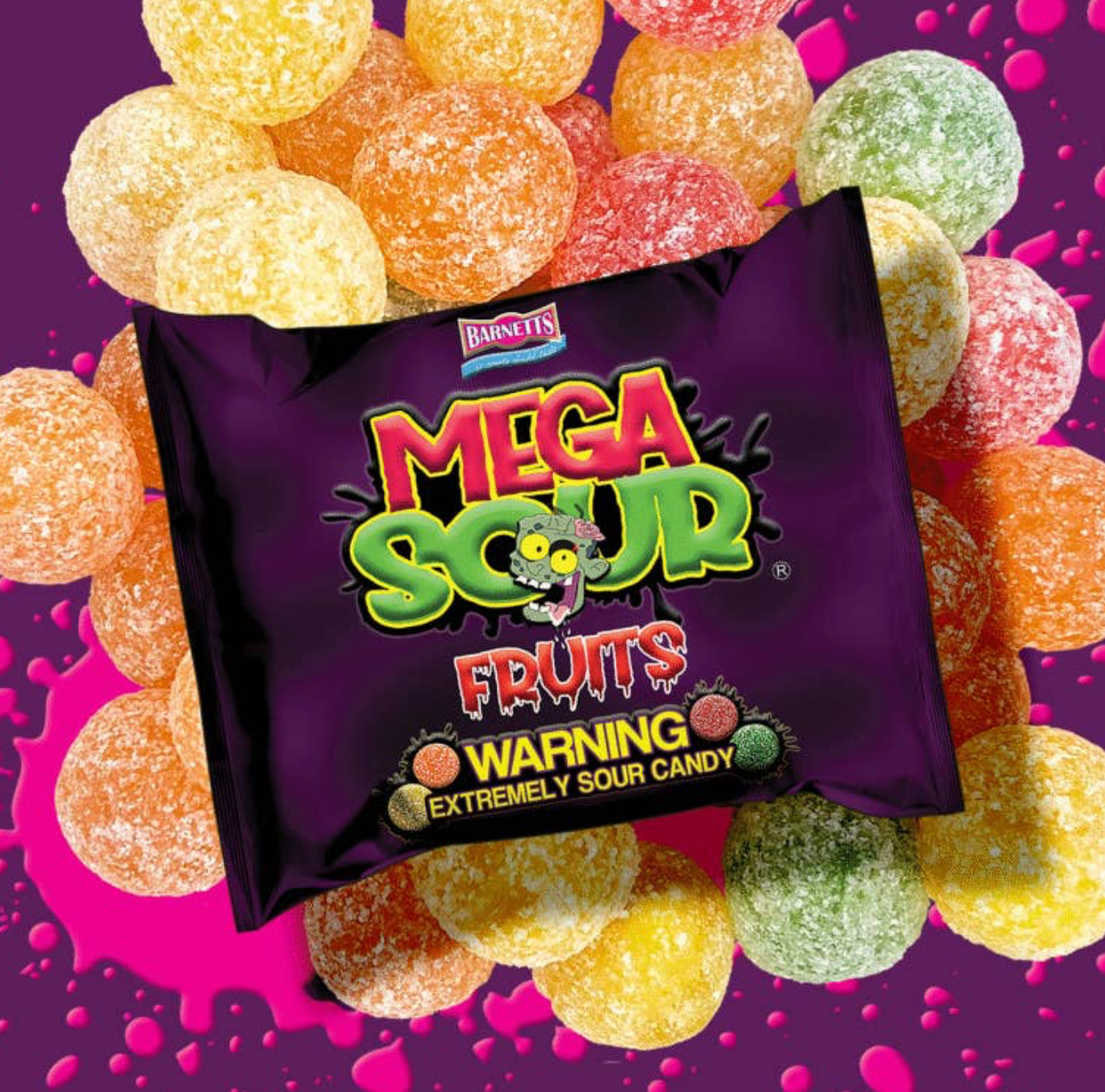 Barnetts Mega Sours Mixed Fruit Single Bag